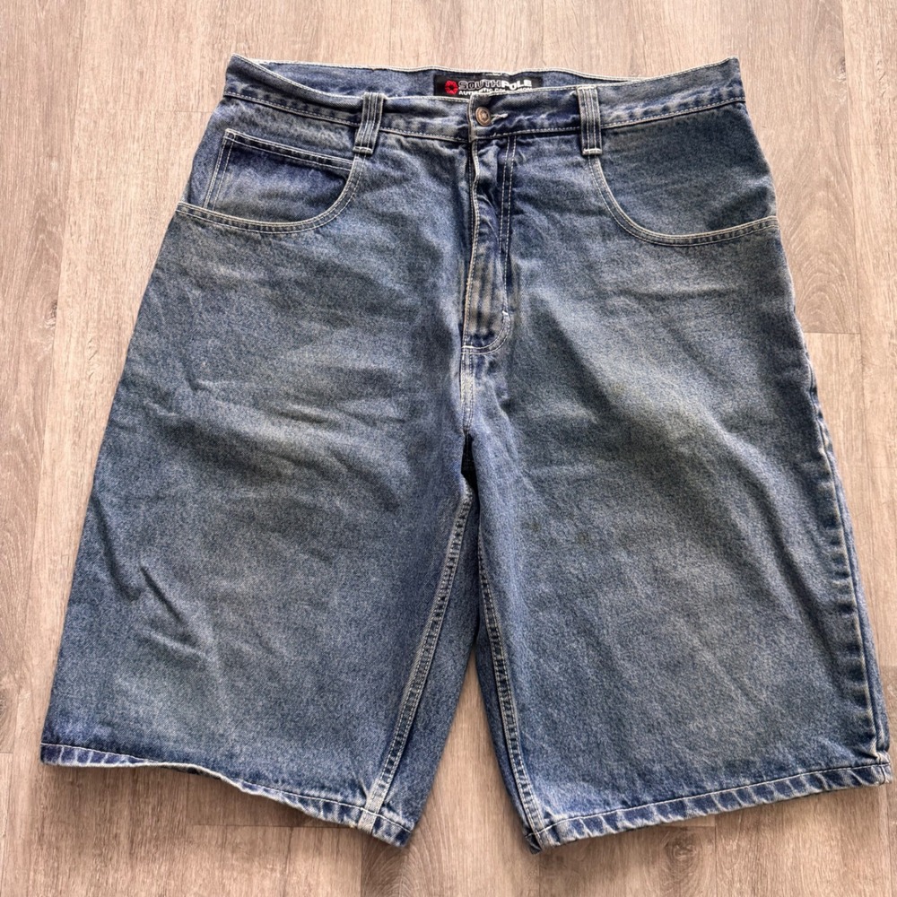 Southpole Baggy Denim Jean Shorts Mens 38 Blue Y2K Streetwear